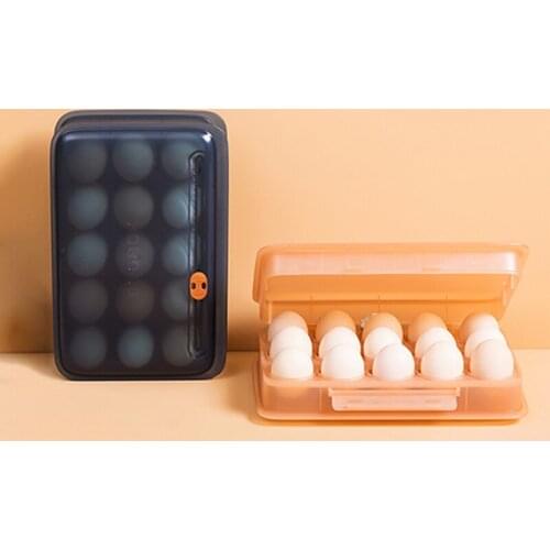 Kitchen Egg Storage Box 15 Grid Egg Box Food Container Organizer Boxes for Storage Double Layer Egg Crisper Tray Holder
