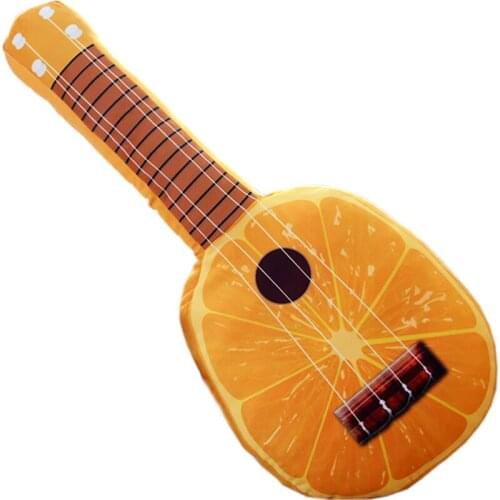 Korean guitar fruit pillow Cartoon Simulation Fruit Orange Kiwi watermelon Guitar Sofa Throw Pillow Plush Toy pillow gift fairy