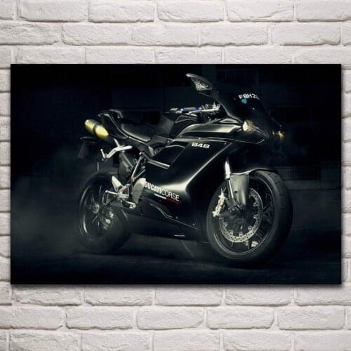 Cool 848 Evo black motorcycle super bike machine art living room home decor art print wall decoration fabric posters KM019