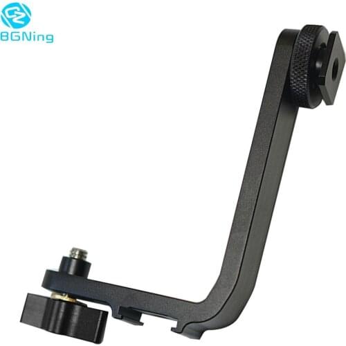 L-Shaped Bracket Extended Flash Lighting Microphone Gimbal Adjustable Holder Hot Shoe 1/4 Mount 360° for 5" 5.5" 6 Inch Monitor