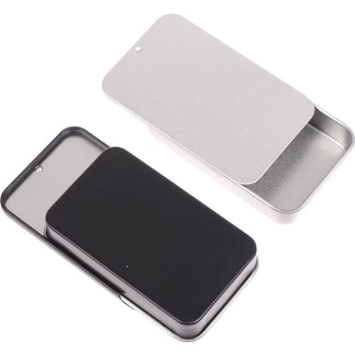 Mini Iron Box Slide Cover Storage Box Wedding Jewelry Pill Cases Portable Tin Boxes Container Cosmetic Organizer 80*50*15mm