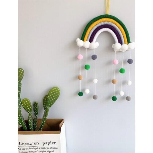 Nordic Cloud Rainbow Raindrop Wall Hangings Decoration For Kid Girls Bedroom Hanging Pendant Baby Bed Tent Hanging Toy Pendant