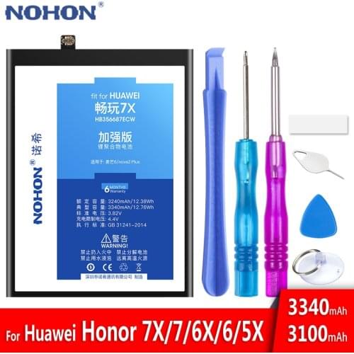 NOHON Battery For Huawei Honor 7X 7 6X 6 5X 4X Replacement Batteries HB494590EBC HB356687ECW HB386483ECW HB4242B4EBW HB396481EBC
