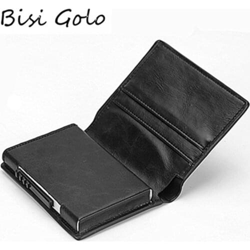 BISI GORO New Credit Card Holder Wallet Aluminium Men Women Metal Wallet for Cards Business Card Package RFID Protector