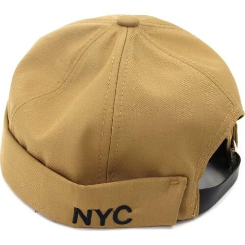 Autumn and winter new street letter NYC embroidery landlord hat tide brand hip-hop non-brimmed hat Men and Women dome melon hat