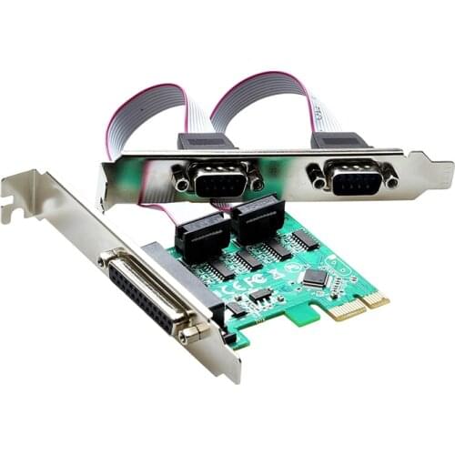 PCI Express Serial Parallel Port Combo Expansion Card PCI-E To 2 Ports RS-232 COM And DB25 LPT Printer Adapter Converter Card