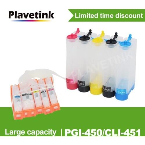 Plavetink PGI 450 CLI 451 CISS Ink Tank System For Canon PIXMAC MX924 IX6540 IX6840 IP8740 Printer With Reset Chip