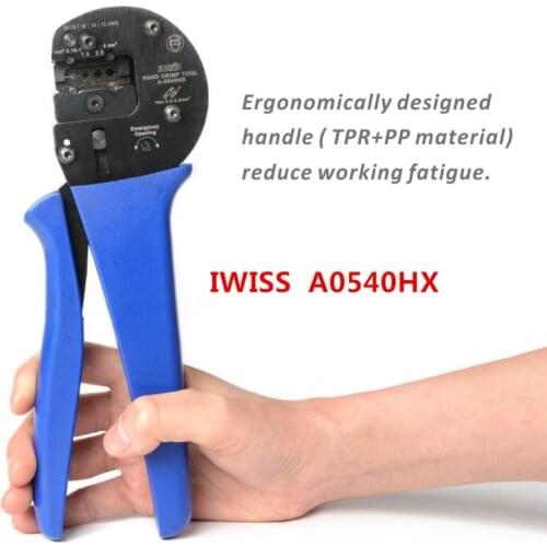 Hand Crimping Plier Tools A0540HX Crimper Ratchet Crimping Tool works for AWG 26-12 Harting Han C,Han D,Han-E Contact or C