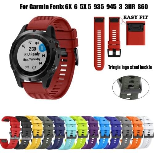 Smart Watch Band Straps For Garmin Fenix 6 6XPro 5X 5 Plus 3 3HR Forerunner 935 945/S60 Quick Release Strap Silicone Bracelet