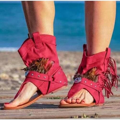 Sandals ladies 2020 flip flops ladies sexy boots ladies casual shoes women tassel sandals summer womens shoes