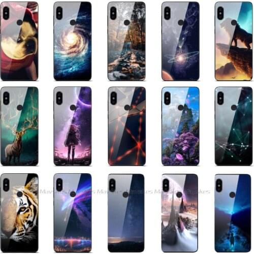 Silicone Phone case For Xiaomi Redmi Note 6 Pro Case Hard Tempered Glass Back Cover For Xiaomi Redmi Note 6 Case Cover Shell Bag