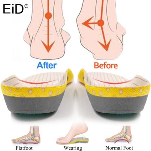 PVC Orthotic Insoles for feet Flat Feet Arch Support Shoe Pads Insoles orthopedic Shock-Absorption Feet Cushion for Men Women