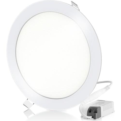 24W Super Bright Ultra-thin LED Panel Light Ceiling Lamps Recessed Light Fixture Kit with LED Driver 275mm Open Hole Round