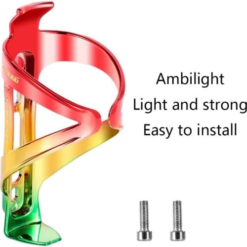 Bicycle Water Bottle Cage PC Colorful Hollow Electroplating Electric Bicycle Road Cycling Water Cup Holder Riding