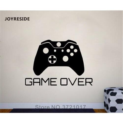JOYRESIDE Game Over Wall Xbox PS3 PS4 Decal Vinyl Sticker Decor Kids Boys Bedroom Living Room Playroom Decoration Art Mural A380
