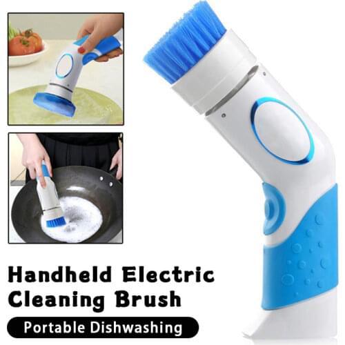Waterproof Kitchen Cleaning Brush Handheld Electric Dish Washing Brush Portable Cordless Electric Dishwasher Battery Powered