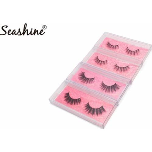 Seashine Factory Hand Made 3D Mink Lashes Premium Mink Fur Strip Eyelash Private Label Customize Brand 3D Mink Eyelashes