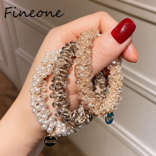 Crystal Elastic Hair Rope Ponytail Holder Scrunchie Rubber Bands Women Headband Fashion Hair Accessories