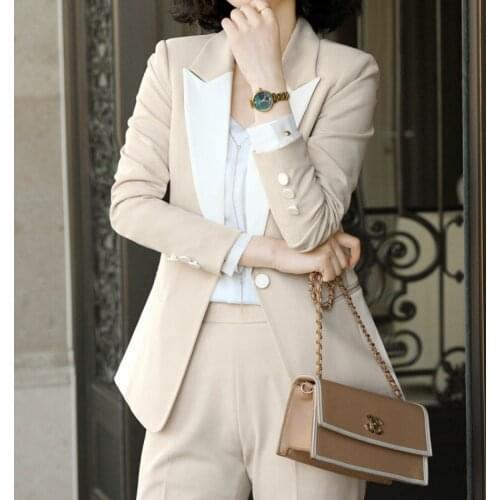 Womens suits 2019 autumn and winter new temperament womens fashion business wear wild slim slimming trousers two-piece