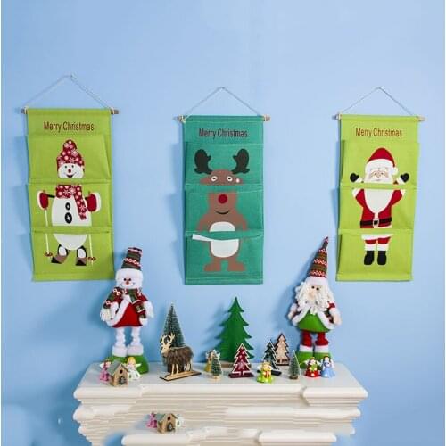 1pcs Christmas Home Decoration Creative Door Storage Hanging Bag Bedroom Kitchen Debris Storage