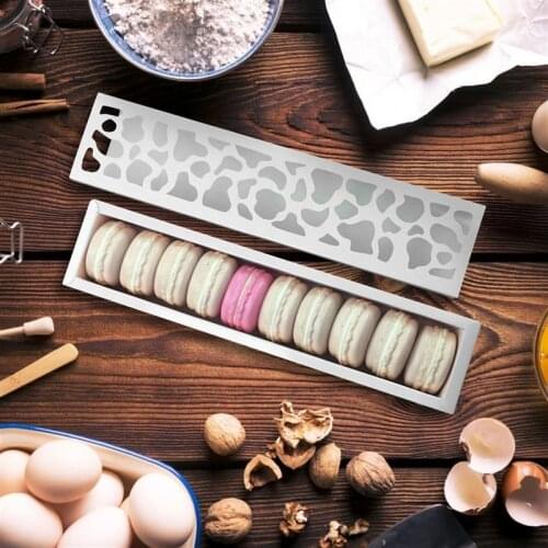 10pcs Rectangular Macaron Box Cookies Chocolate Packing Box Dessert Cupcake Storage Container Wedding Birthday Party Gift