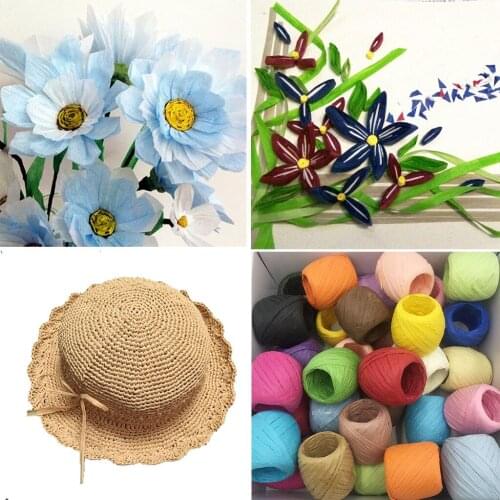 2 Rolls Paper Rope Raffia Ribbon DIY Gift Packing Scrapbooking Craft Decor