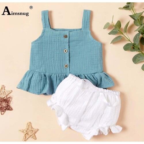 Children Toddler two Pieces Sets Kis Clothes Splice Button Cotton Linen Top and Lace-up Shorts Baby Girl Sweet Cute 2PCS outfits