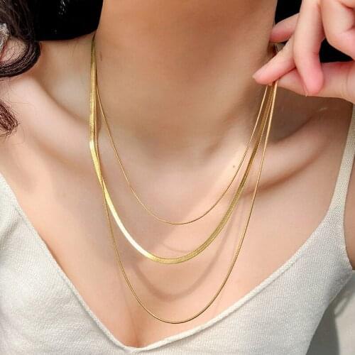 2021 New Multilayer Titanium Snake Bone Necklace Womens Neck Chain Vintage Stainless Steel Jewelry Fashion Accessories