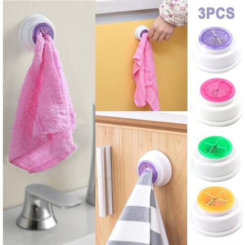 3PCS Wall Shelf Towel Clip Wash Cloth Clip Towel Holder Sucker Holder Clip Storage Rack Storage Towel Hanger Kitchen Supplies