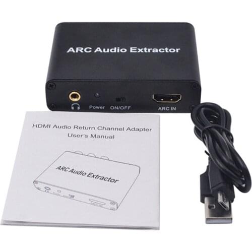 Audio Extractor HDMI-compatible ARC Audio Adapter AUX 3.5mm Stereo Fiber Coaxial