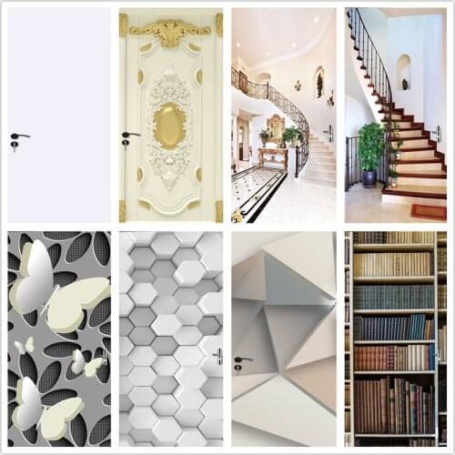 White Wallpaper for Door Vinyl DIY Self Stick Decals Waterproof Renovation Poster Home Design Wall Art Mural Sticker deursticker