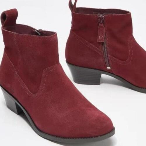 Women ankle boots chunky mid heels autumn warm slip on gladiator shoes plus size gladiator booties woman mujer zapatos NH106