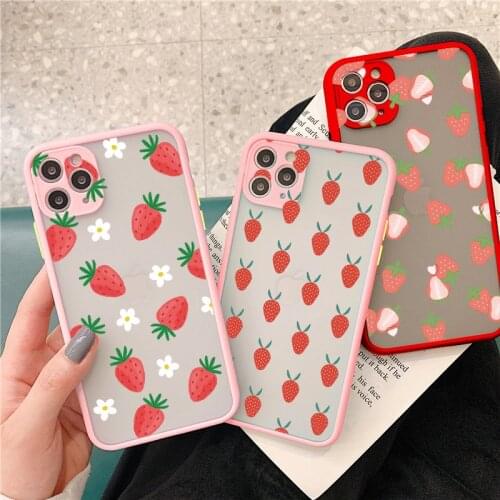 Summer Fruit Phone Case for iPhone 12 11 Pro Max Strawberry for iPhone 6s 7 8 Plus SE 2020 X XR XS MAX Hard Shockproof Covers
