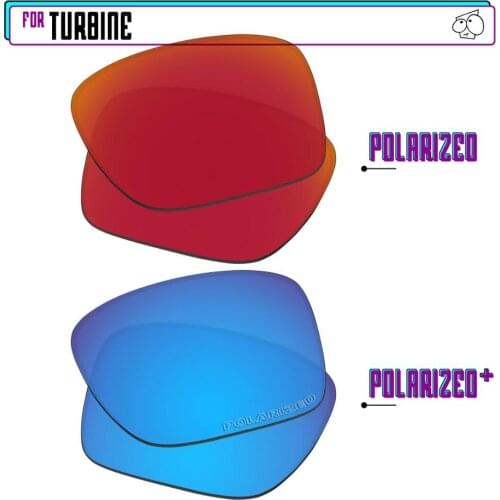 EZReplace Polarized Replacement Lenses for - Oakley Turbine Sunglasses - Blue P Plus-Red P