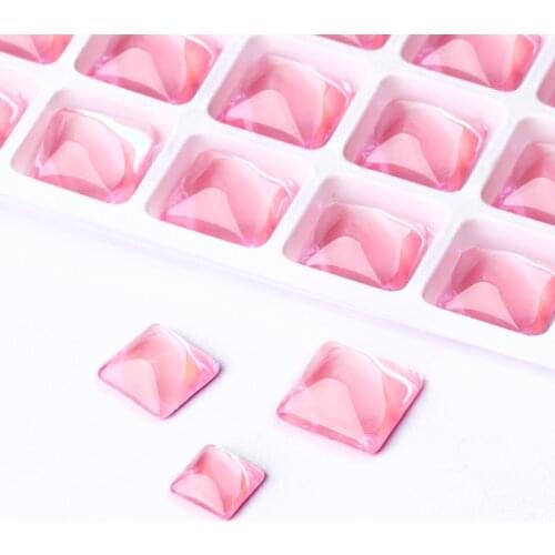 10mm Square Shape Fancy Stones Flatback Glue On Nails Rhinestones DIY Accessories Crafts Mocha Color Glass Strass Crystals