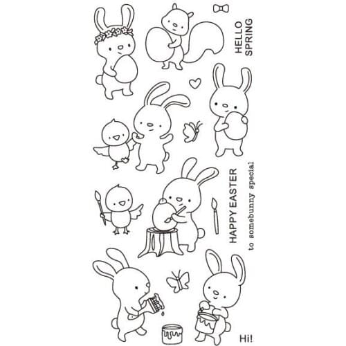 Rabbit Clear Stamp Or stamp for DIY Scrapbooking/Card Making/Kids Fun Decoration Supplies A522