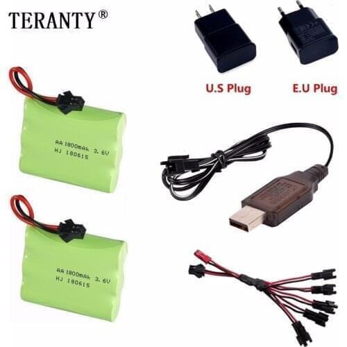 M Model ) Ni-MH 3.6V 1800mah Battery + 3.6v Charger For Rc toy Car Tank Train Robot Boat Gun AA 3.6v Rechargeable Battery Pack