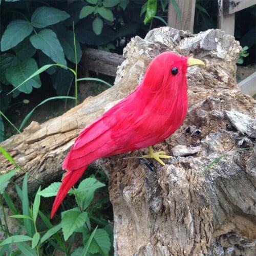 Small cute simulation bird model foam&furs red bird doll gift about 22cm 0787