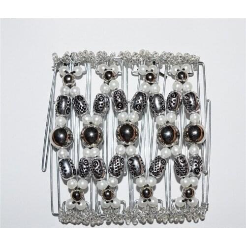 Pearl and silver metal comb girls women lady wedding pary best gift magic comb 10 pcs /lot
