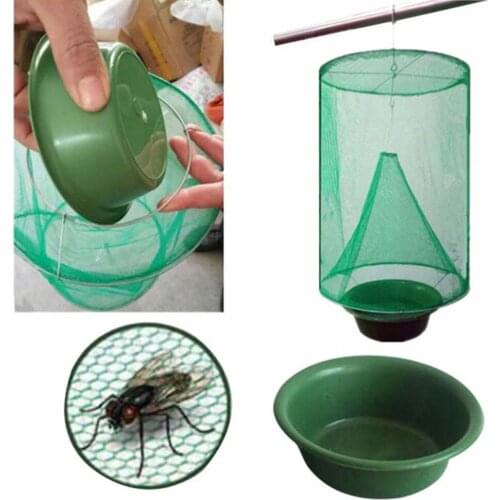 Reusable Hanging Green Fly Trap Reen Color Fly Trap Fly Catcher Killer Cage Bait Storage Pot Pest Control Garden Supplies