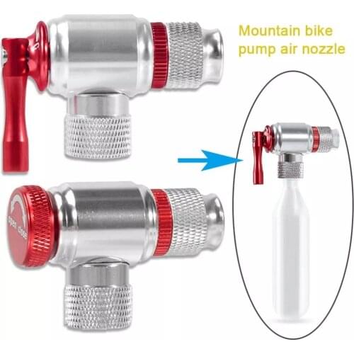 Mountain Bike CO2 Cylinder Pump Gas Nozzle Bicycle Fast Inflator Inflatable Head Adapter Riding Emergency Accessories Outdoor