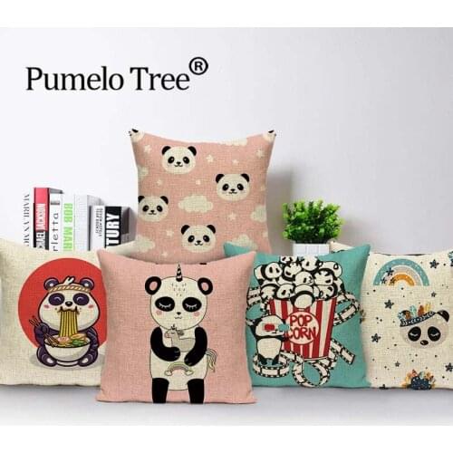 Panda Pillowcase Throw Covers Decorative Animal Cushions on The Sofa Cushion Cover Throw Print Cover 45-45cm Pillow In The Car