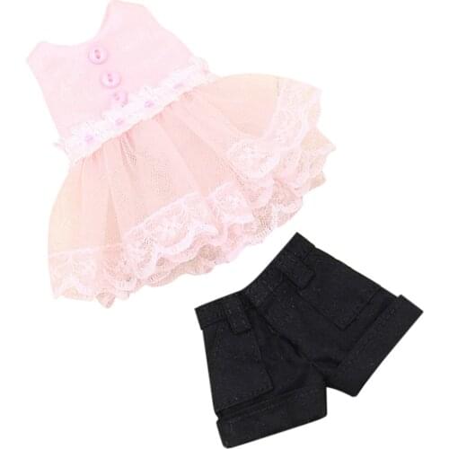 Clothes For 1/6 Blyth icy doll Pink Cute Dress & Black Shorts high quality suit