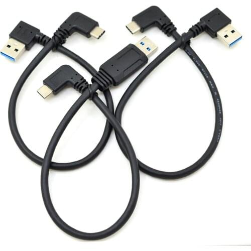 25CM Straight / Left / Right Angle USB 3.0 A male to USB 3.1 Type-C Elbow Data Sync & Charge Cable USB-C Converter Adapter 0.25m