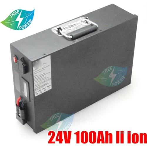 24V 100Ah Lithium ion battery pack with BMS for solar pannel energy storage motorhome Campervans+ 10A Charger