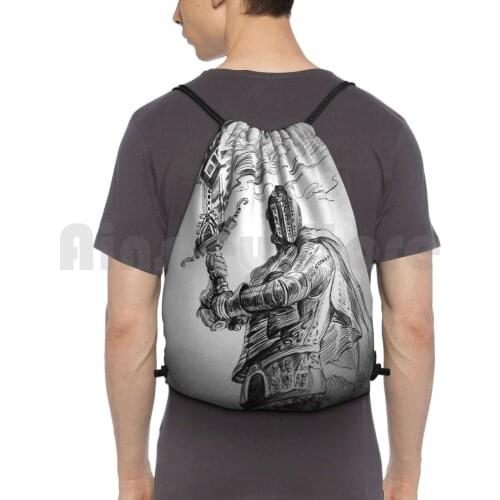 Sir Vilhelm Backpack Drawstring Bag Riding Climbing Gym Bag Dark Souls Dark Souls 3 Ink Pen Fantasy Video Games