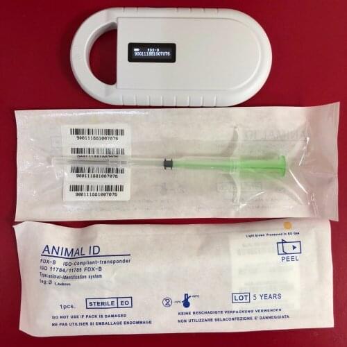 FDX-B Pet Universal Microchips Tag Reader Microchip scanner for Dog Animal +2 pcs rfid syringe 1.4*8mm