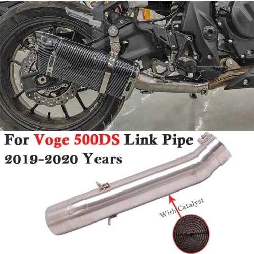 Slip On For VOGE 500DS 500R LX500DS LX500-A Motorcycle Exhaust Escape Modify Connection Tail 51mm Muffler Mid Link Pipe Catalyst