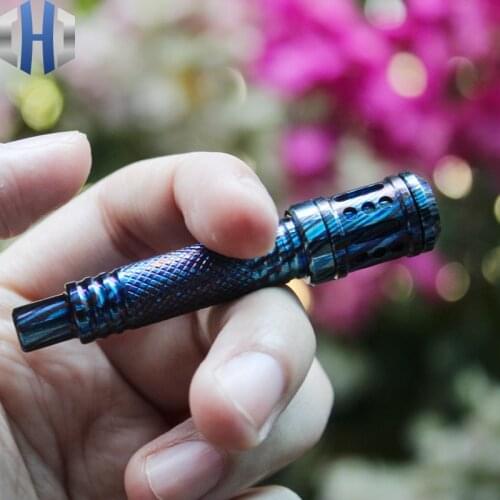 Titanium Alloy Titanium Horseskin Portable Cigarette Holder Pipe Filter Cigarette Holder