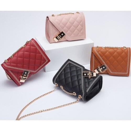 Female Small Square Bag Shoulder Crossbody Purse PU Fashion Ms Classic Cute Student New Korean Version Simple Leather Daily